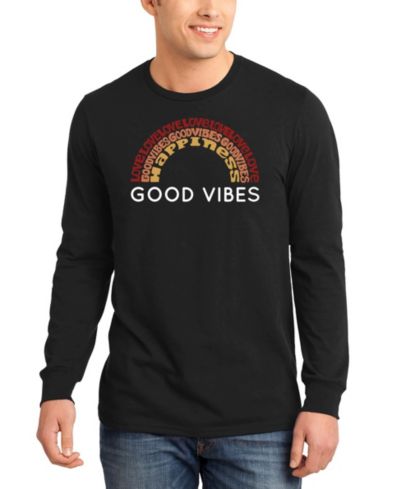Мужская футболка с длинным рукавом LA Pop Art Good Vibes Word Art
