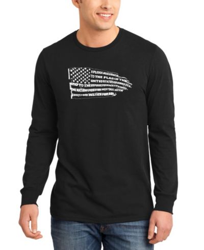 Мужская футболка с длинным рукавом LA Pop Art Pledge of Allegiance Flag Word Art