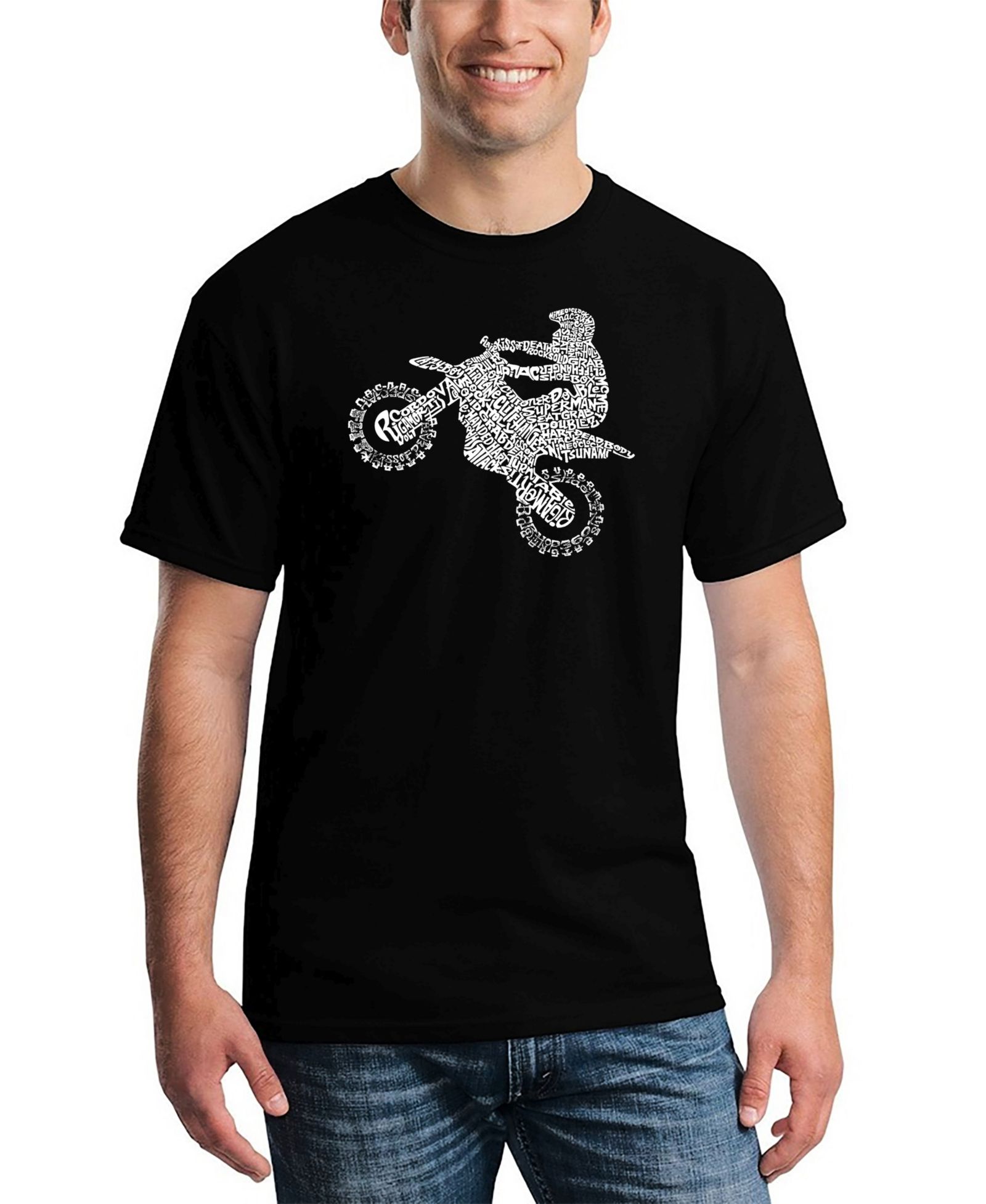 Мужская футболка LA Pop Art Freestyle Motocross - FMX Word Art