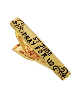 Зажим для галстука St. Jude "Pray For Us" с золотым покрытием 14K