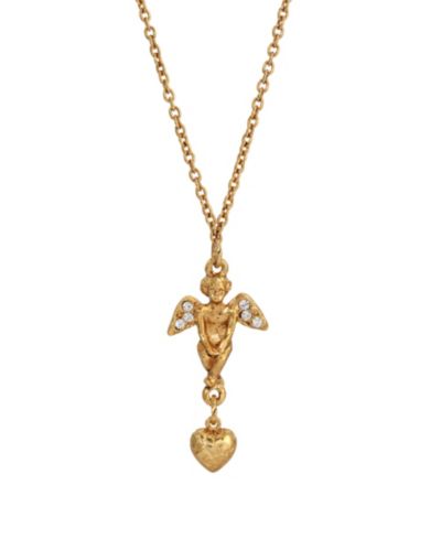 Ожерелье с сердцем из хрусталя с напылением 14K Gold-Dipped