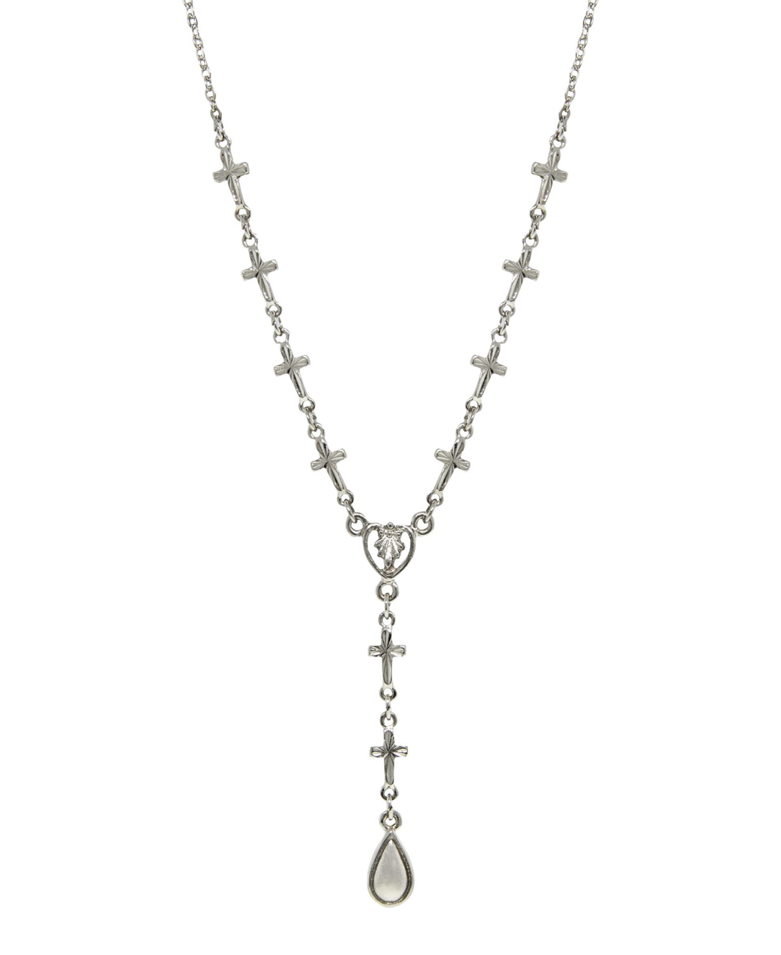 Y-образная цепочка с крестом Silver-Tone Cross Chain