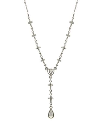 Y-образная цепочка с крестом Silver-Tone Cross Chain