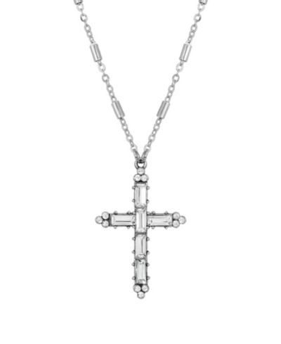 Symbols of Faith ожерелье с крестом и кристаллами