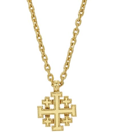 14K Gold-Dipped Jerusalem Cross Pendant Necklace
