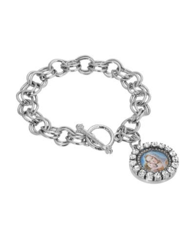 Браслет-шарм Symbols of Faith Silver-Tone Toggle Mary and Child