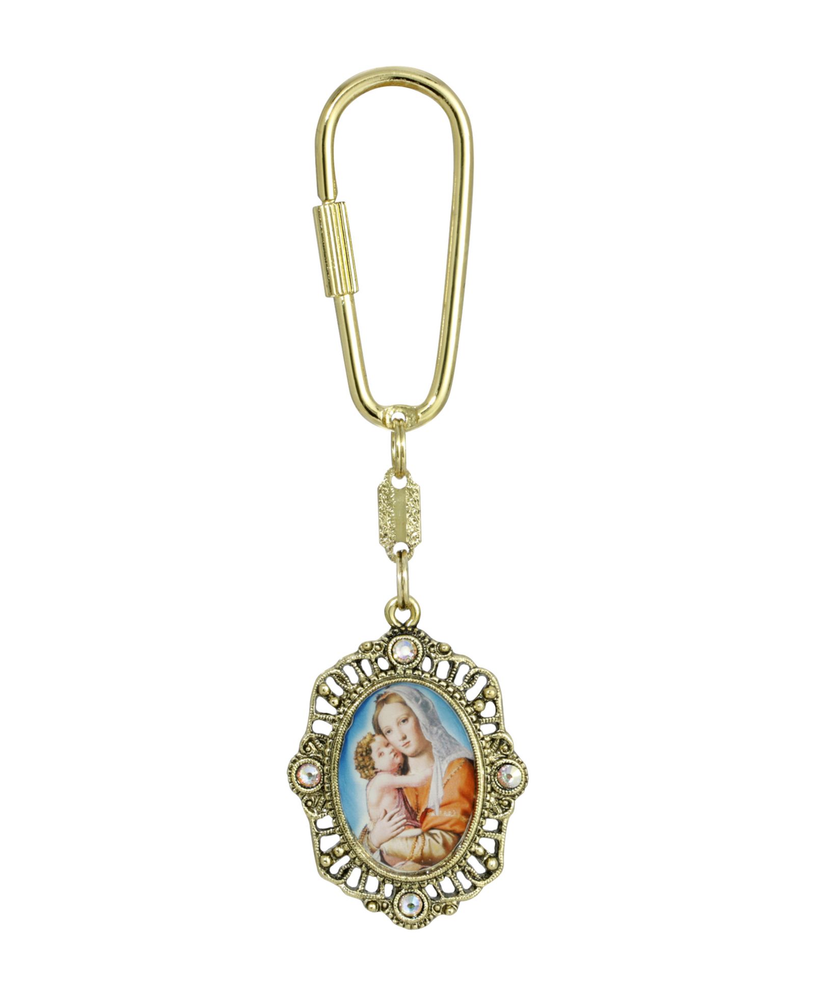 Брелок Gold-Tone Mother and Child Oval Key Fob
