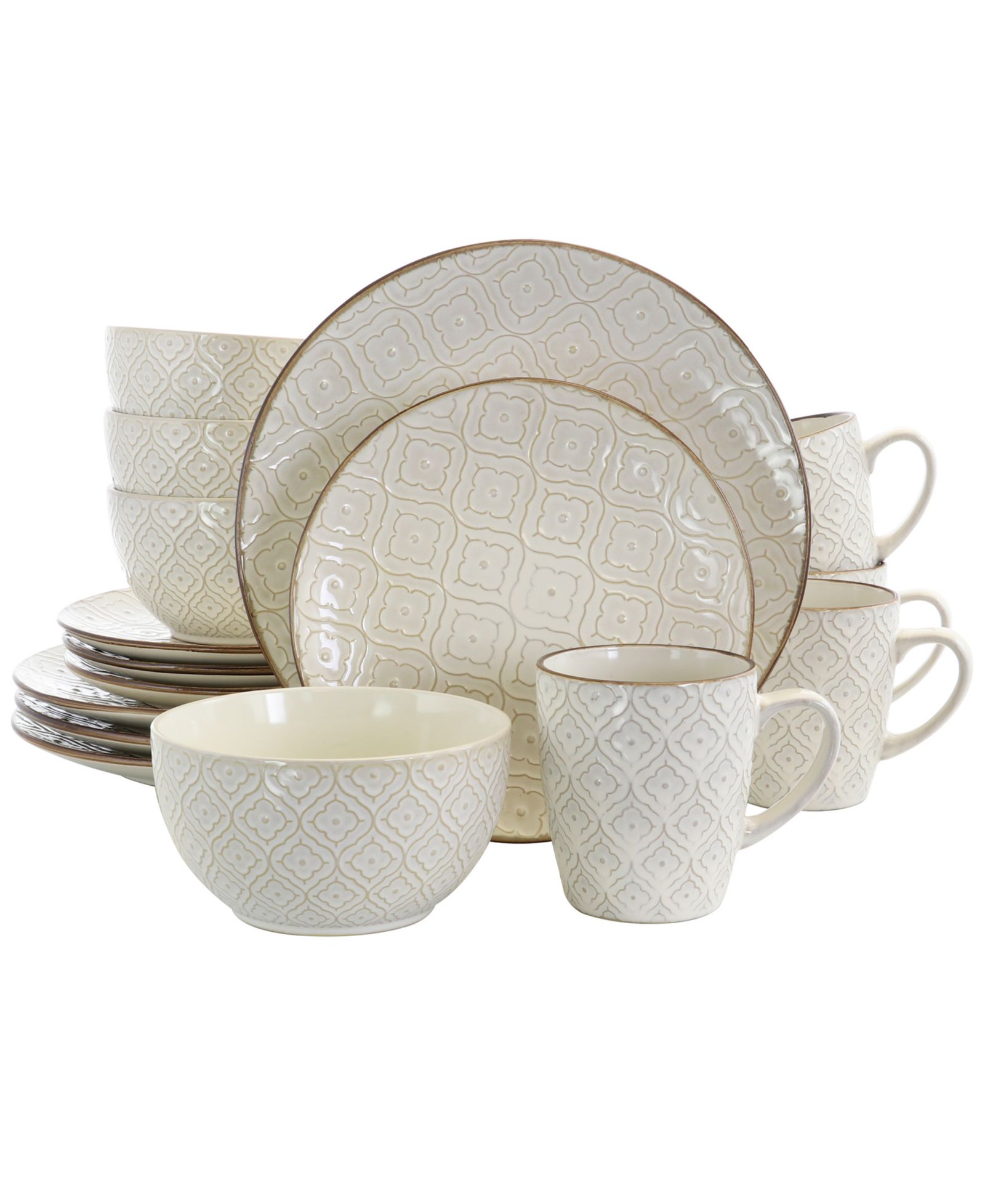 Elama Luxurious 16 Pc. Dinnerware Set, Service for 4
