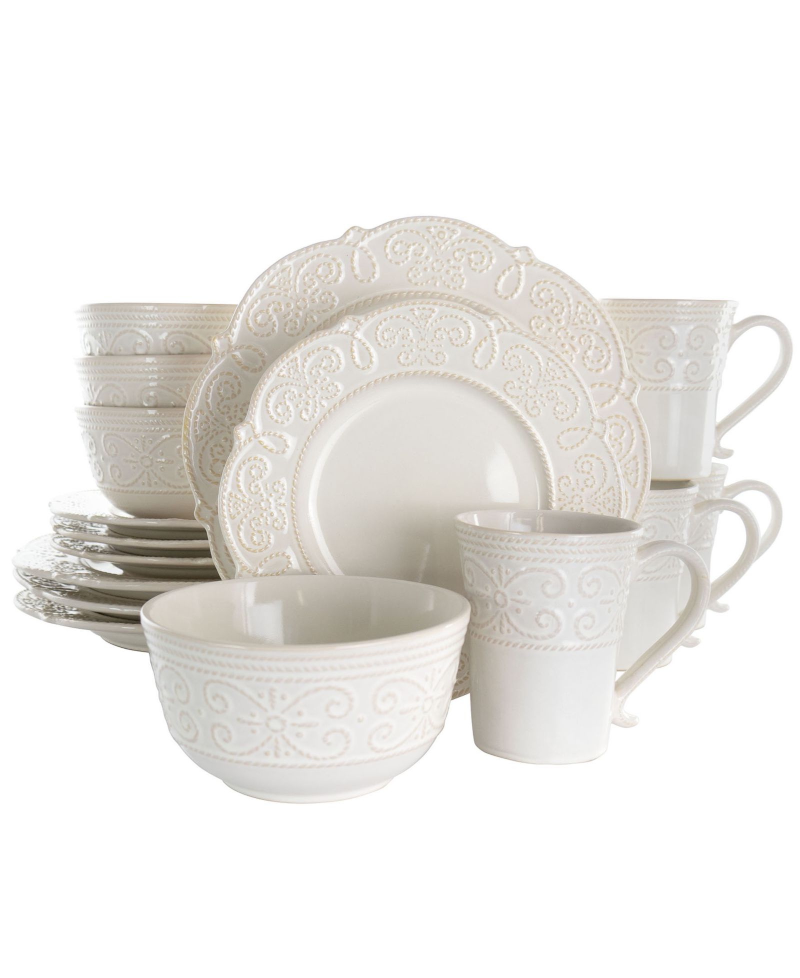 Elama Luna 16 Pc. Dinnerware Set, Service for 4