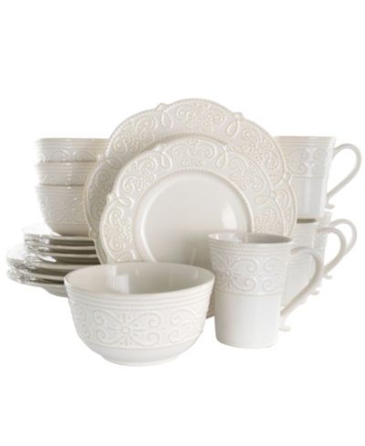 Elama Luna 16 Pc. Dinnerware Set, Service for 4