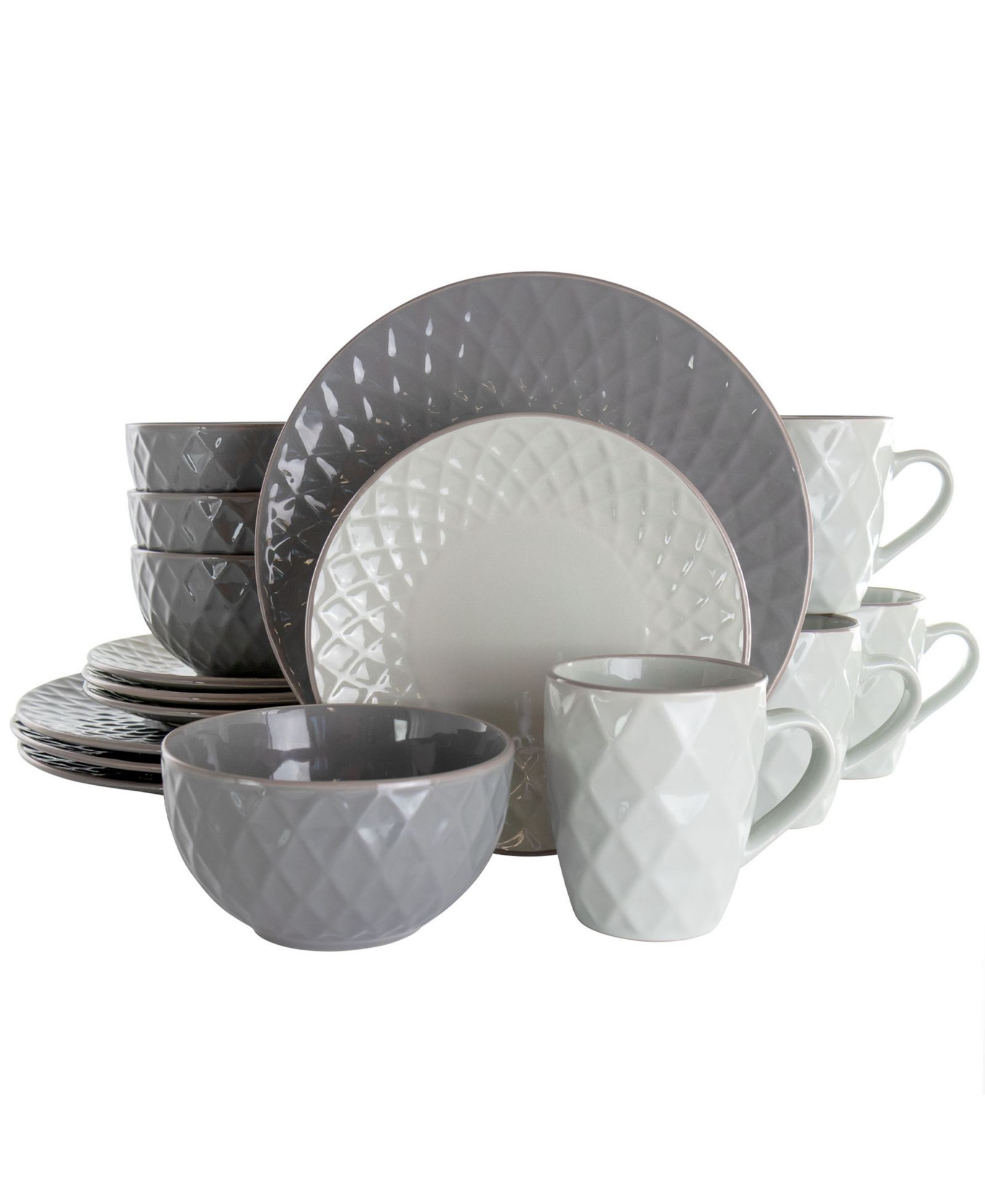 Elama Tahitian Diamond 16 Pc. Dinnerware Set, Service for 4