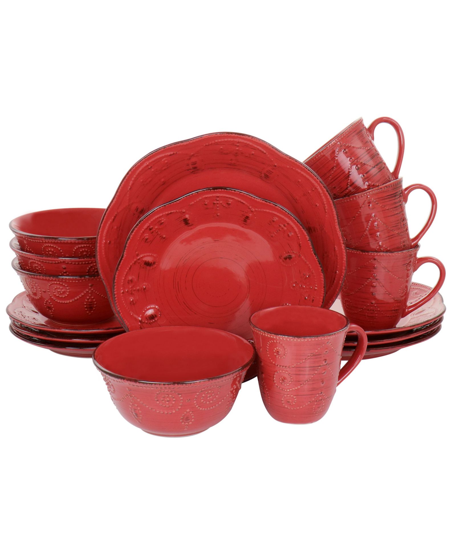 Набор посуды Elama Rustic Birch 16 Pc. Dinnerware Set 4-Pc. Service
