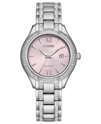 Женские часы Citizen Eco-Drive Silhouette Crystal Stainless Steel Bracelet 30mm