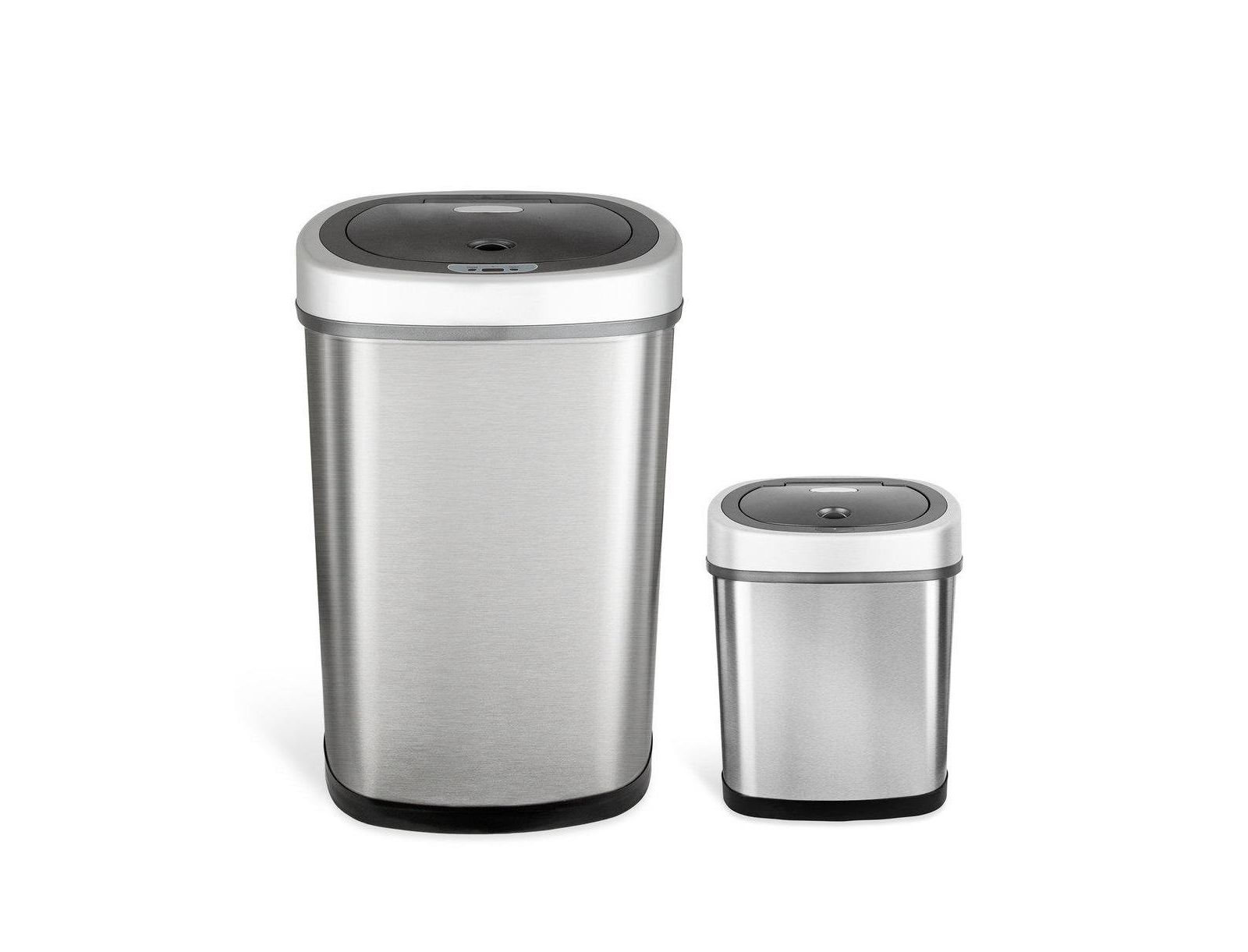 NINESTARS Touchless Motion Sensor Trash Can 13.2 Gallon & 3.2 Gallon