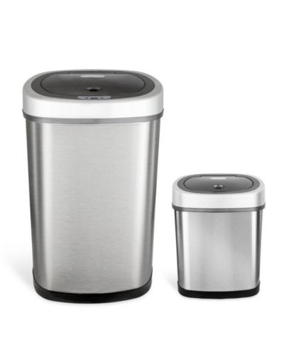 NINESTARS Touchless Motion Sensor Trash Can 13.2 Gallon & 3.2 Gallon