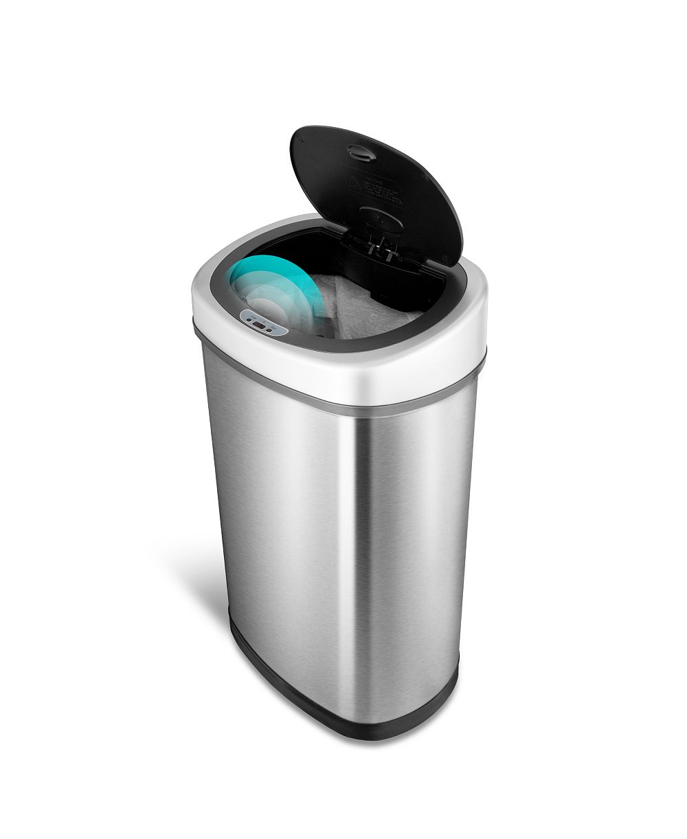 NINESTARS Rectangular Motion Sensor Trash Can 13.2 Gallon