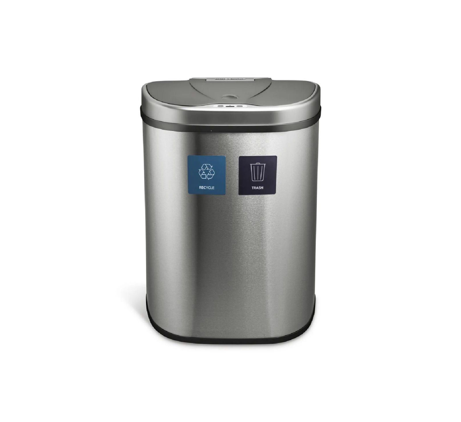 NINESTARS Automatic Touchless Motion Sensor Semi-Round Trash Can