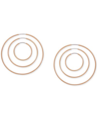 GUESS Gold-tone Set of Three Endless Hoops 1 ¼”, 2”, 2 ¾”