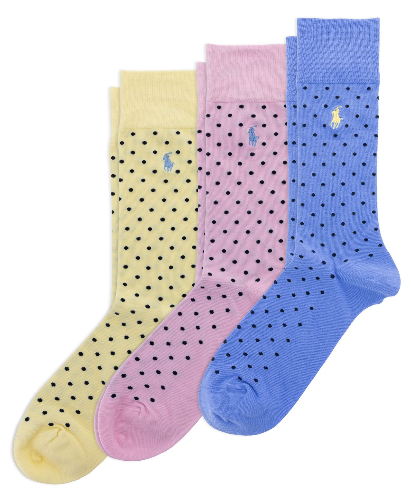 Polo Ralph Lauren Men's Classic Dot Dress Socks, 3-Pack