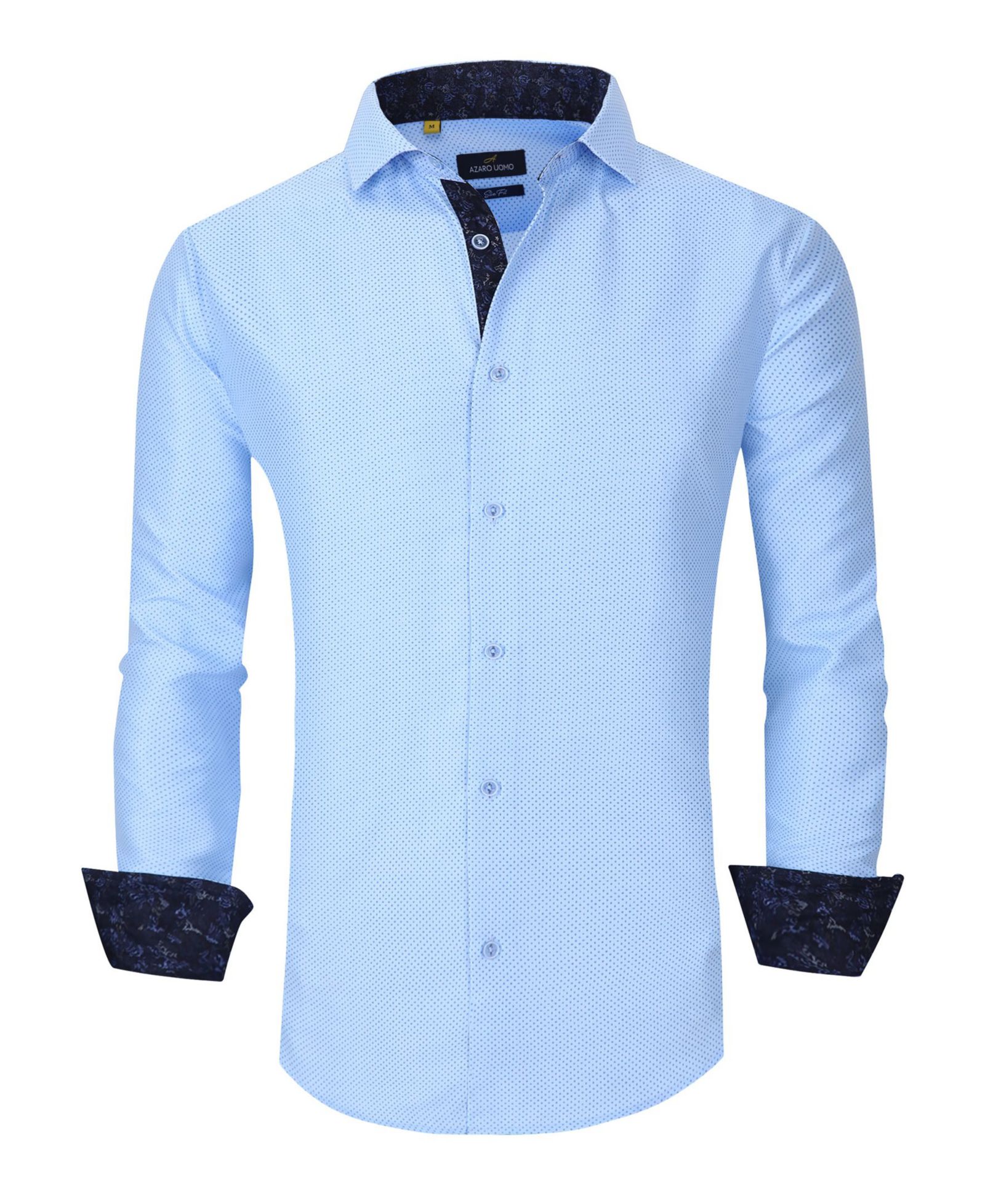 Men's Slim Fit Business Nautical Button Down Dress Shirt
