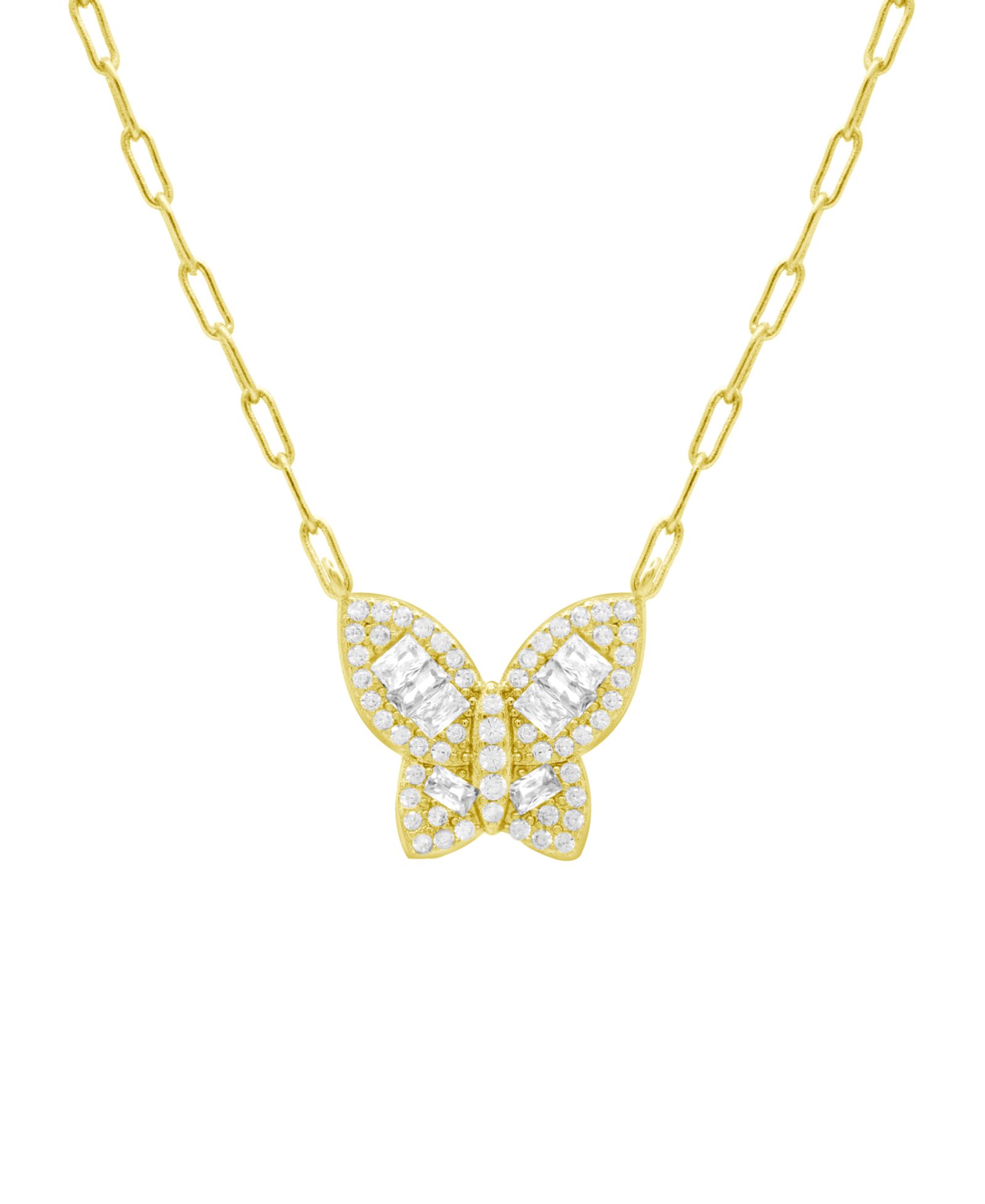 Ожерелье And Now This Cubic Zirconia Butterfly, Gold Plate 16+2" extender