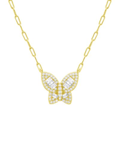 Ожерелье And Now This Cubic Zirconia Butterfly, Gold Plate 16+2" extender