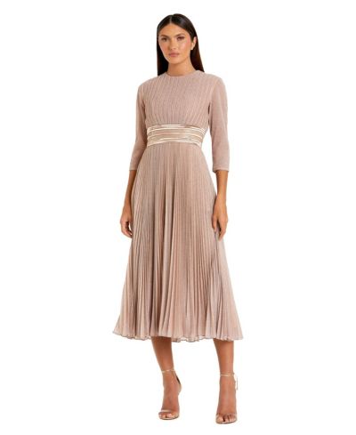 Женское миди-платье Mac Duggal Shimmering 3/4 Sleeve A-Line