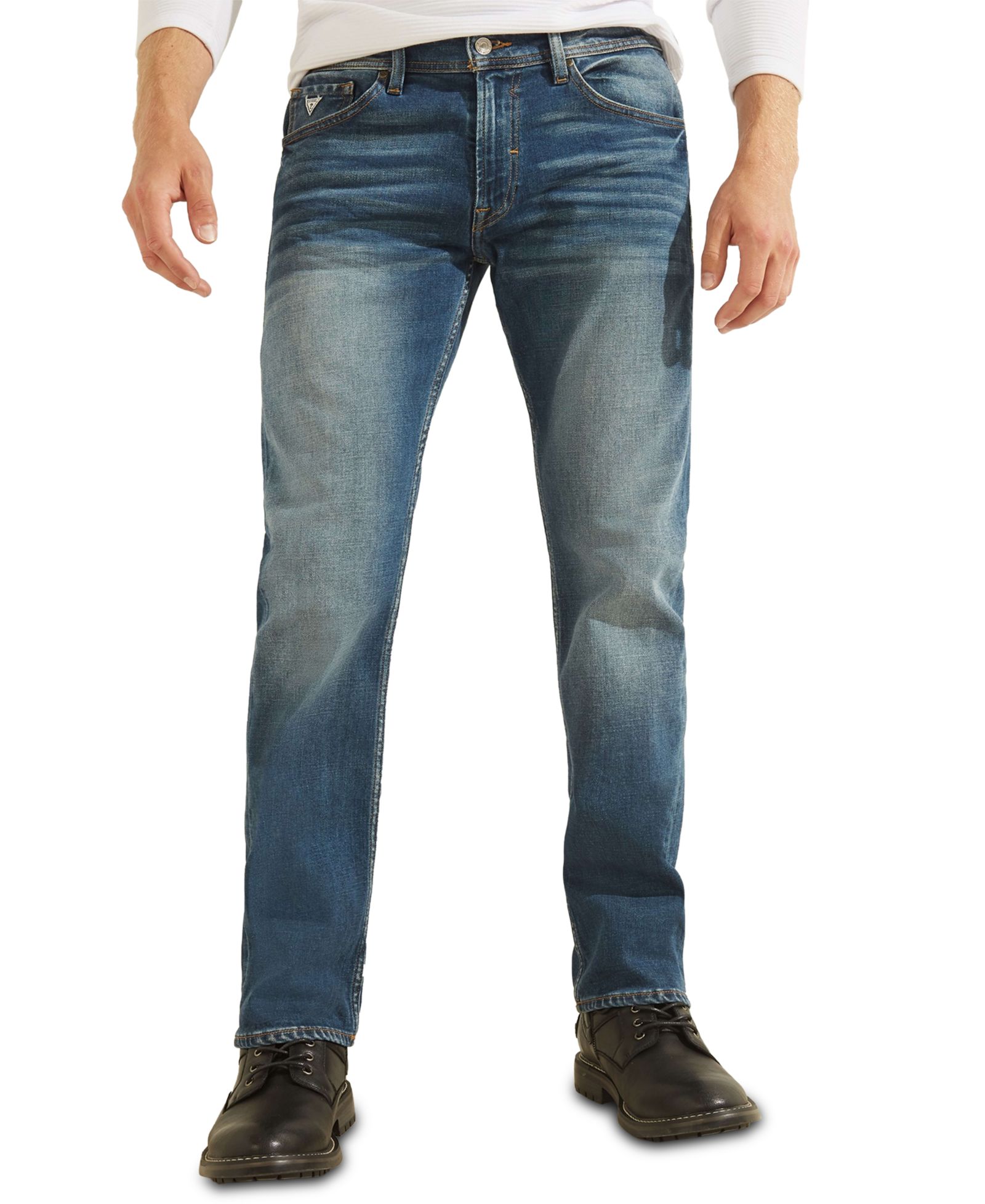 GUESS Men's Eco Mateo Medium Wash Relaxed Jeans