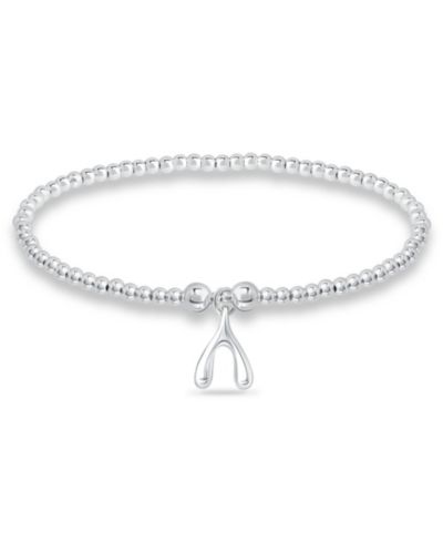 Bead Wish Bone Charm браслет с подвесками silver plate