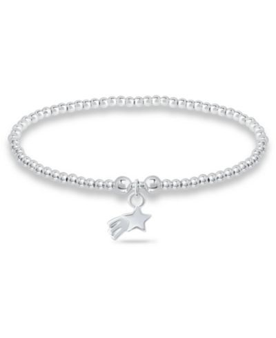 Bead Shooting Star Charm Bracelet in Silver Plate