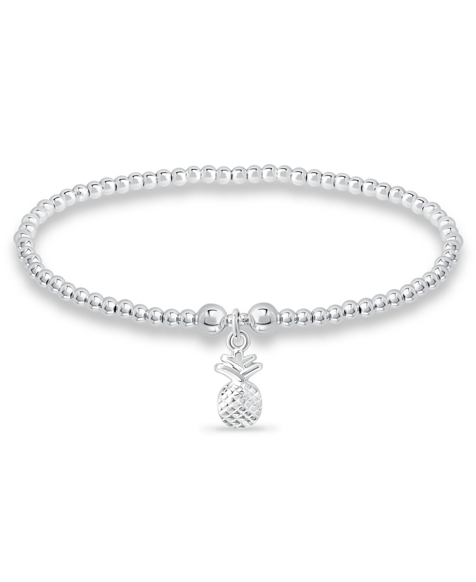 Bead Jackfruit Charm Bracelet in Silver Plate