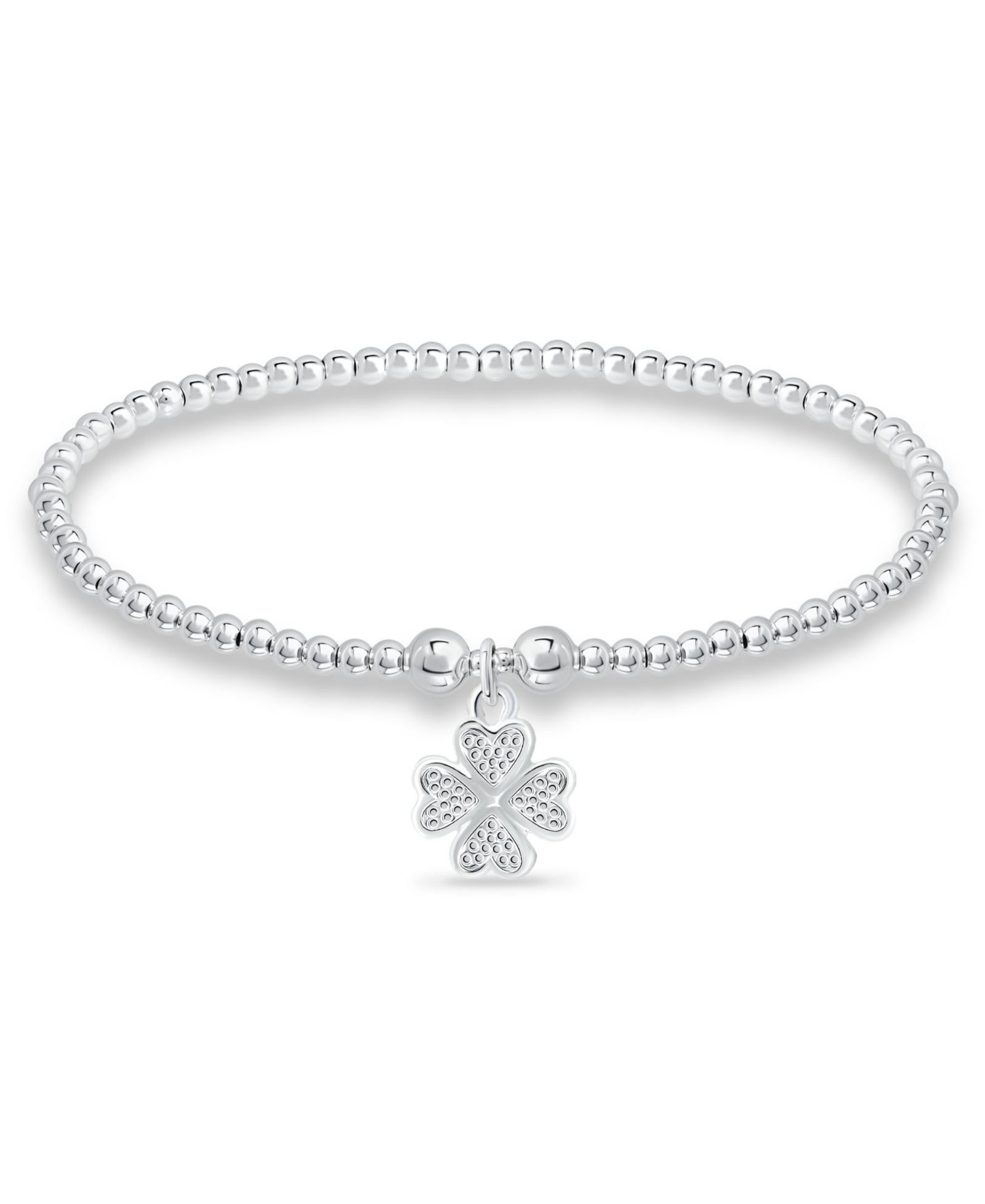Браслет Bead Flower Charm в серебряном напылении