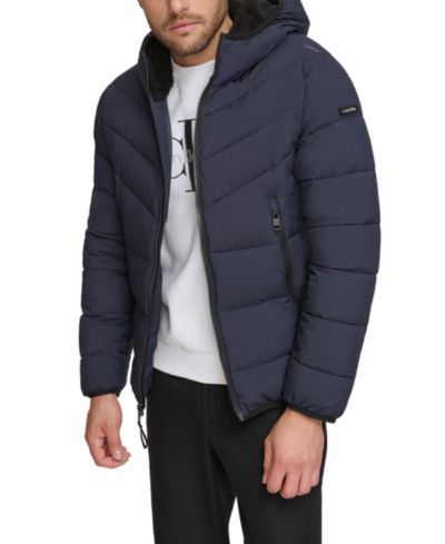 Куртка Calvin Klein Men's Chevron Stretch Jacket With Sherpa Lined Hood