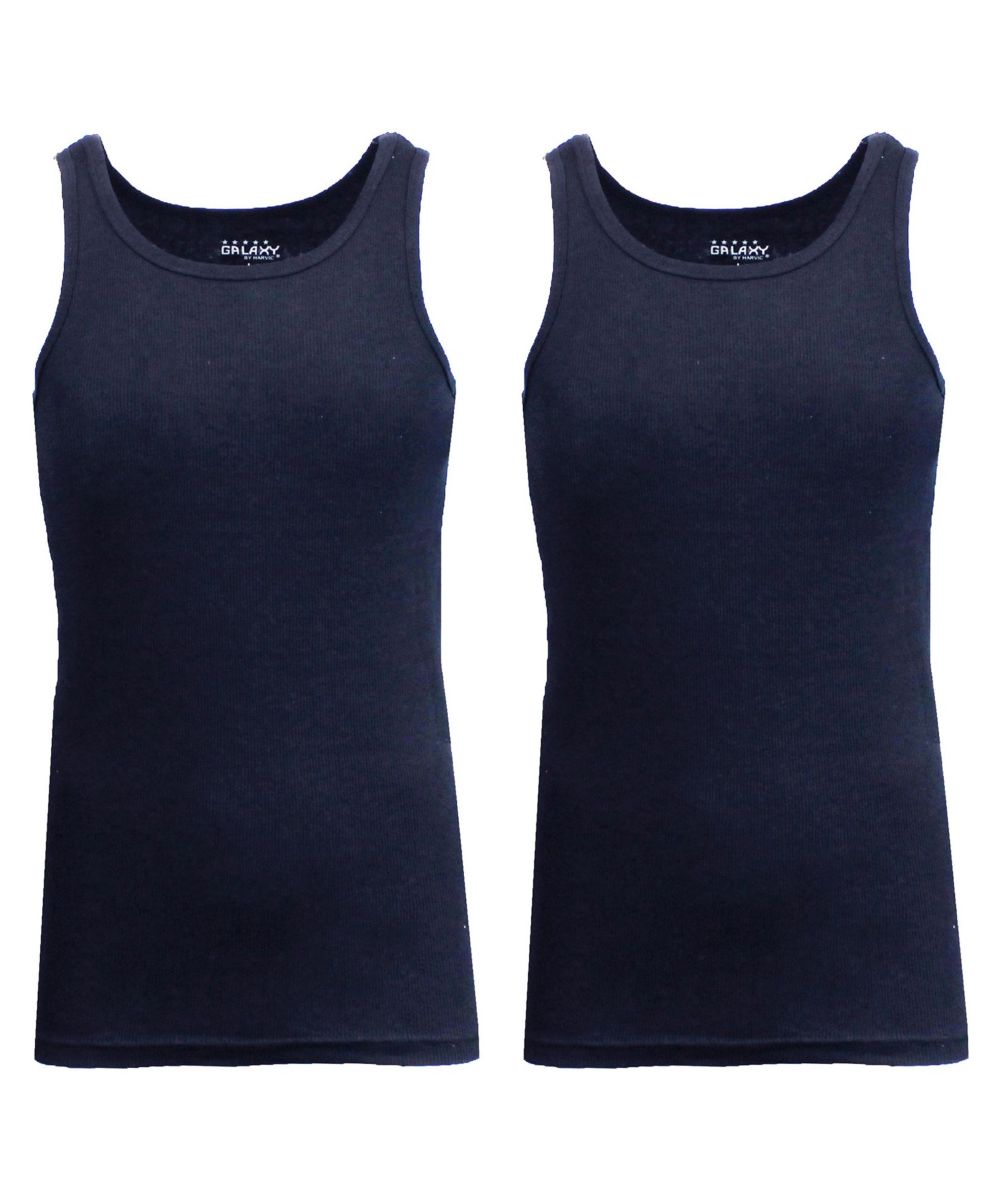 Galaxy By Harvic Men's Famous Heavyweight Ribbed Tank Top, Pack of 2