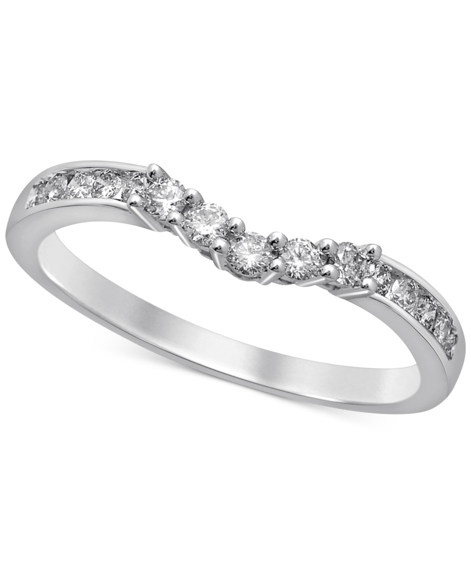 Кольцо с бриллиантом Curved Anniversary (1/3 ct. t.w.) в 14k White Gold