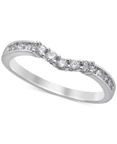 Кольцо с бриллиантом Curved Anniversary (1/3 ct. t.w.) в 14k White Gold