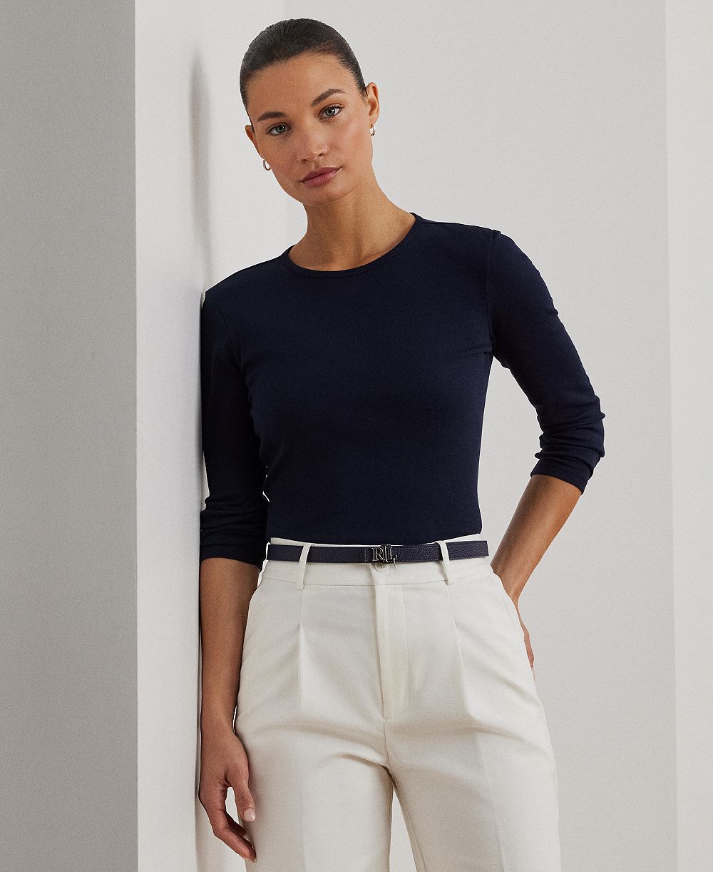 Lauren Ralph Lauren хлопковая рубашка с длинным рукавом