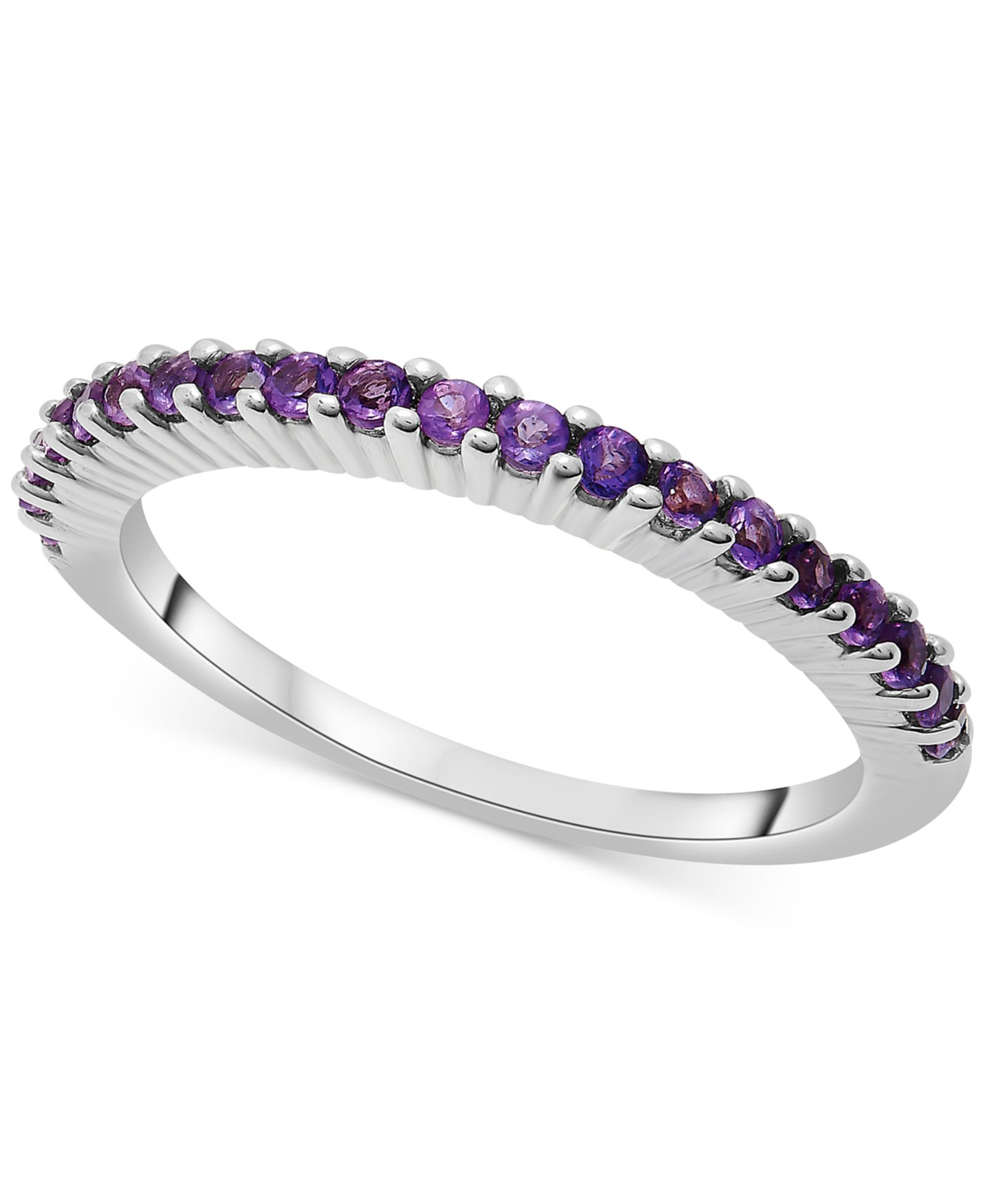 Gemstone Stack Ring in Sterling Silver (Available in Pink Sapphire and Blue Topaz)