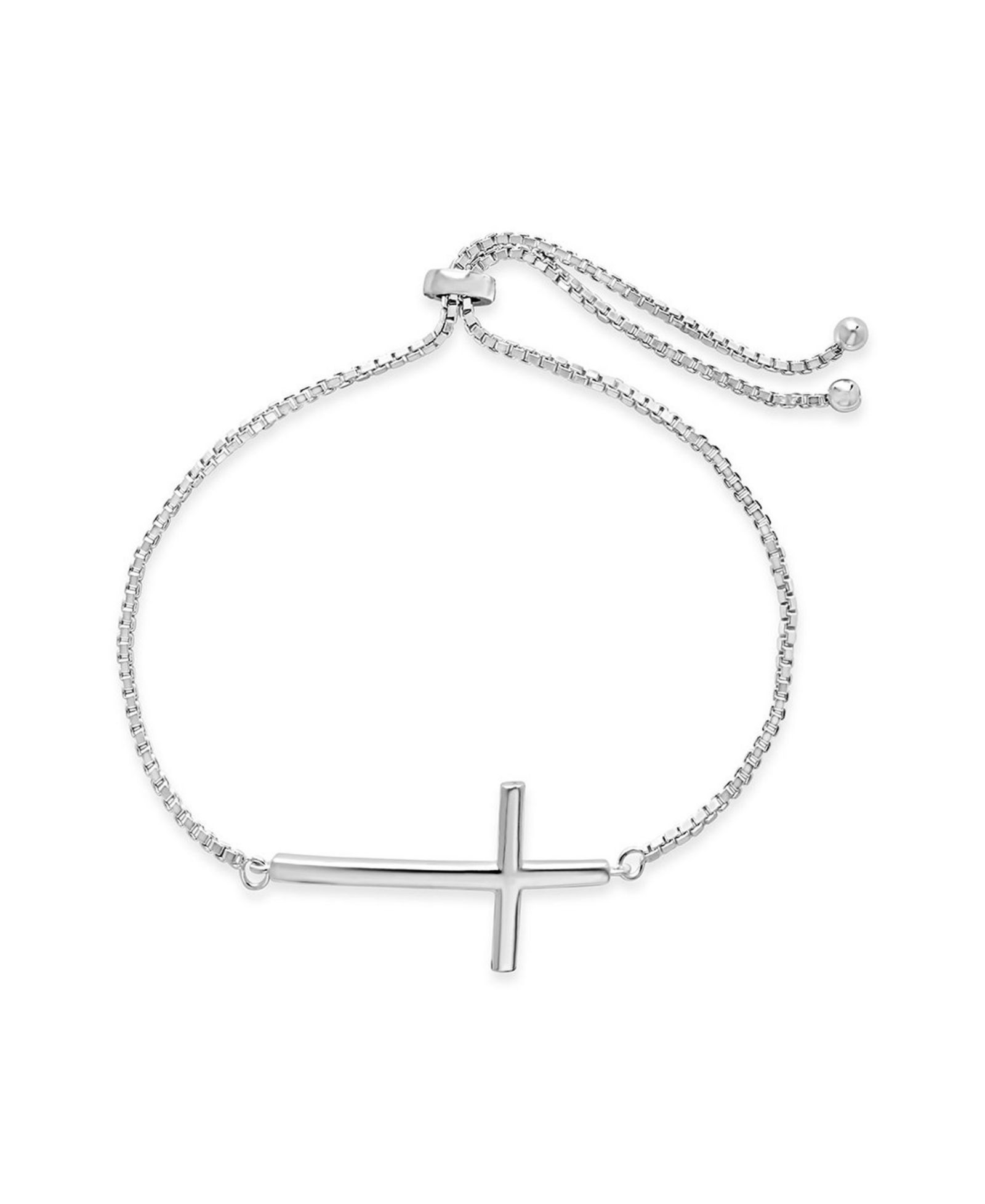 Sterling Forever Женский браслет с полированным крестом Bolo