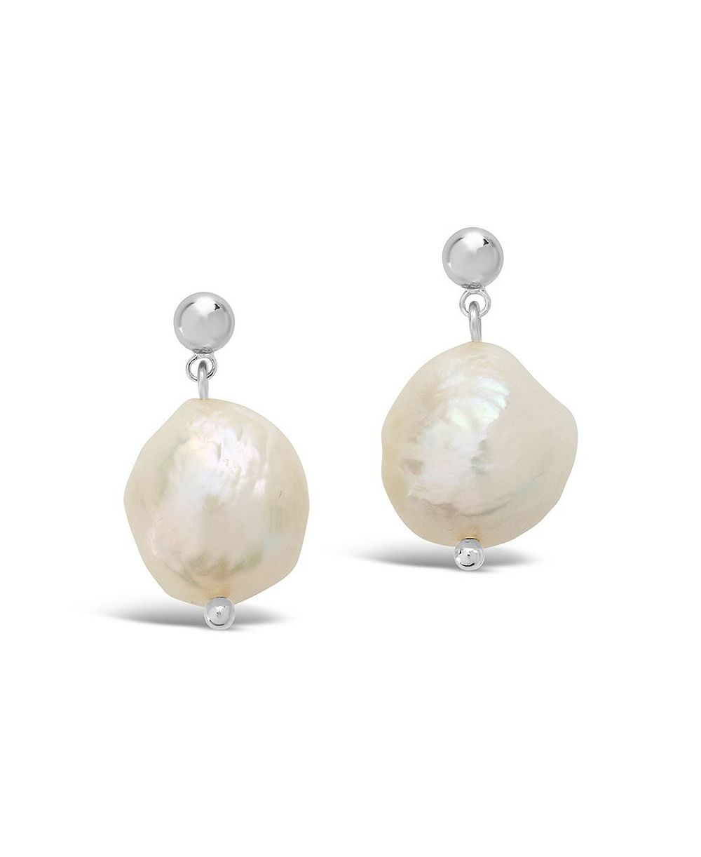 Женские серьги-гвоздики Sterling Forever Large Baroque Pearl Drop
