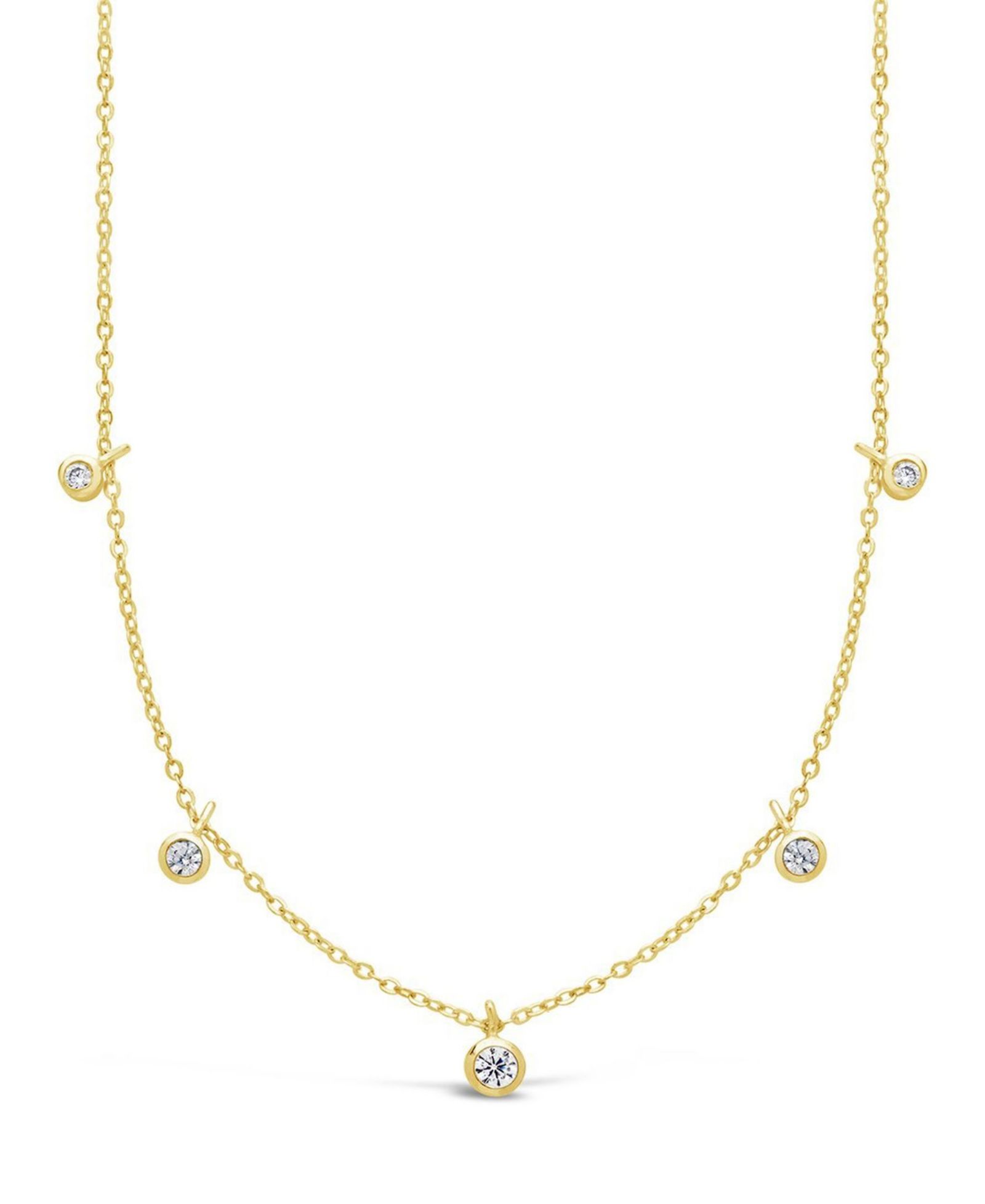 Women's Cubic Zirconia Dangling Bezel Necklace