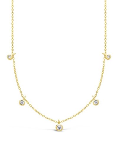 Women's Cubic Zirconia Dangling Bezel Necklace