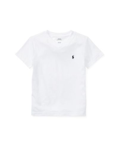 Детская футболка Polo Ralph Lauren из хлопкового джерси с V-образным вырезом