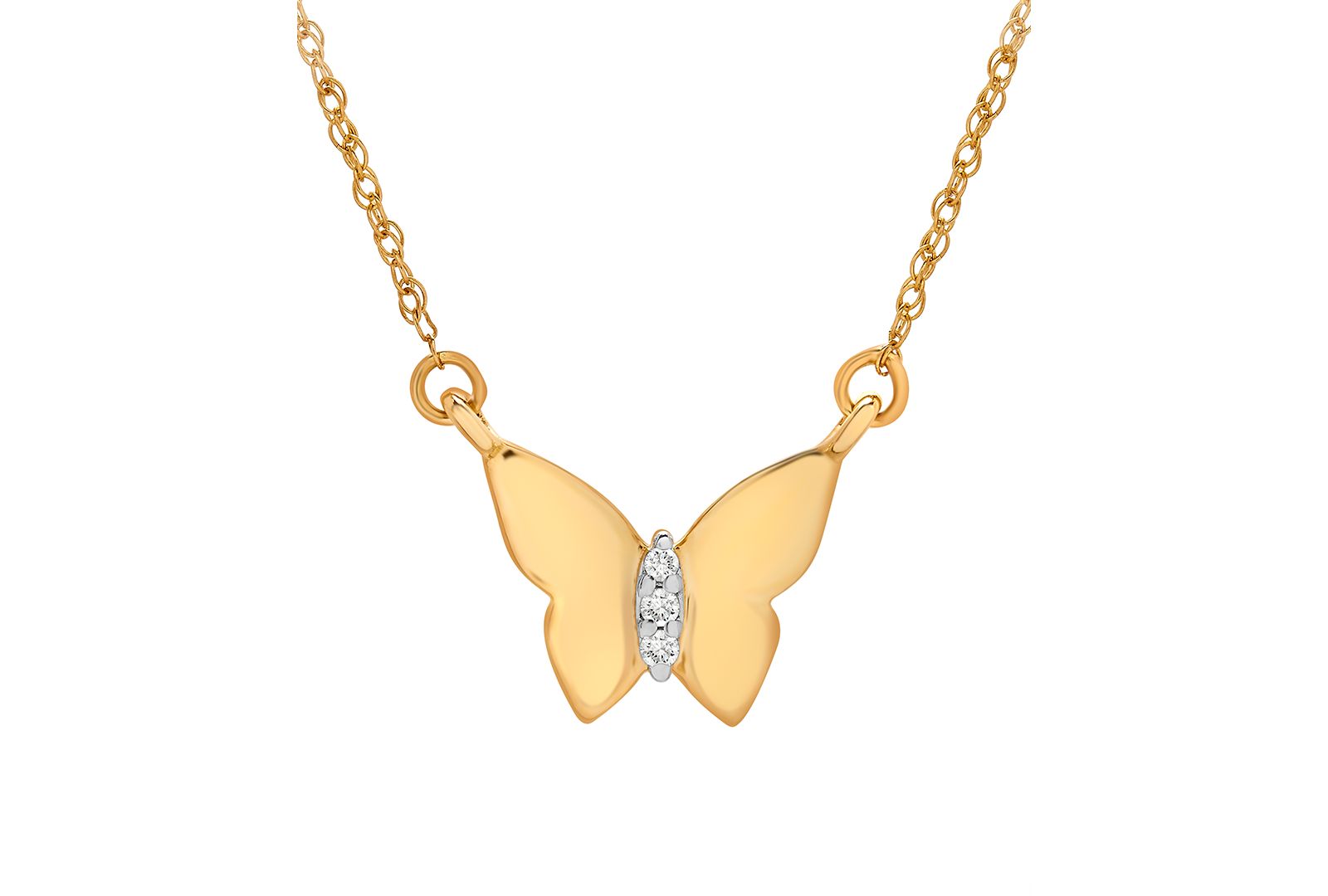 Wrapped™ Подвеска-ожерелье Butterfly с бриллиантовым акцентом, 14k желтое, белое или розовое золото
