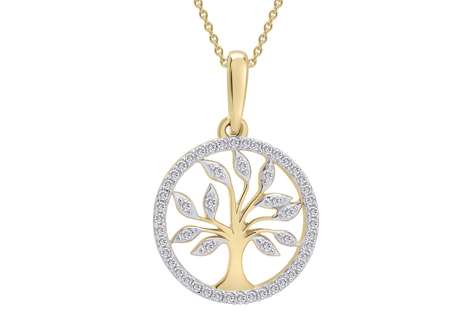 Wrapped™ подвеска Diamond Tree 20" из желтого или розового золота 14k