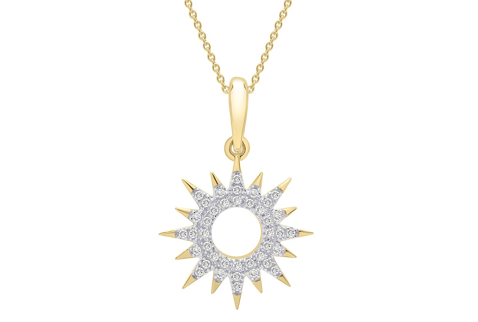 Wrapped™ кулон Diamond Sun (1/10 ct. t.w.) в 14k Gold