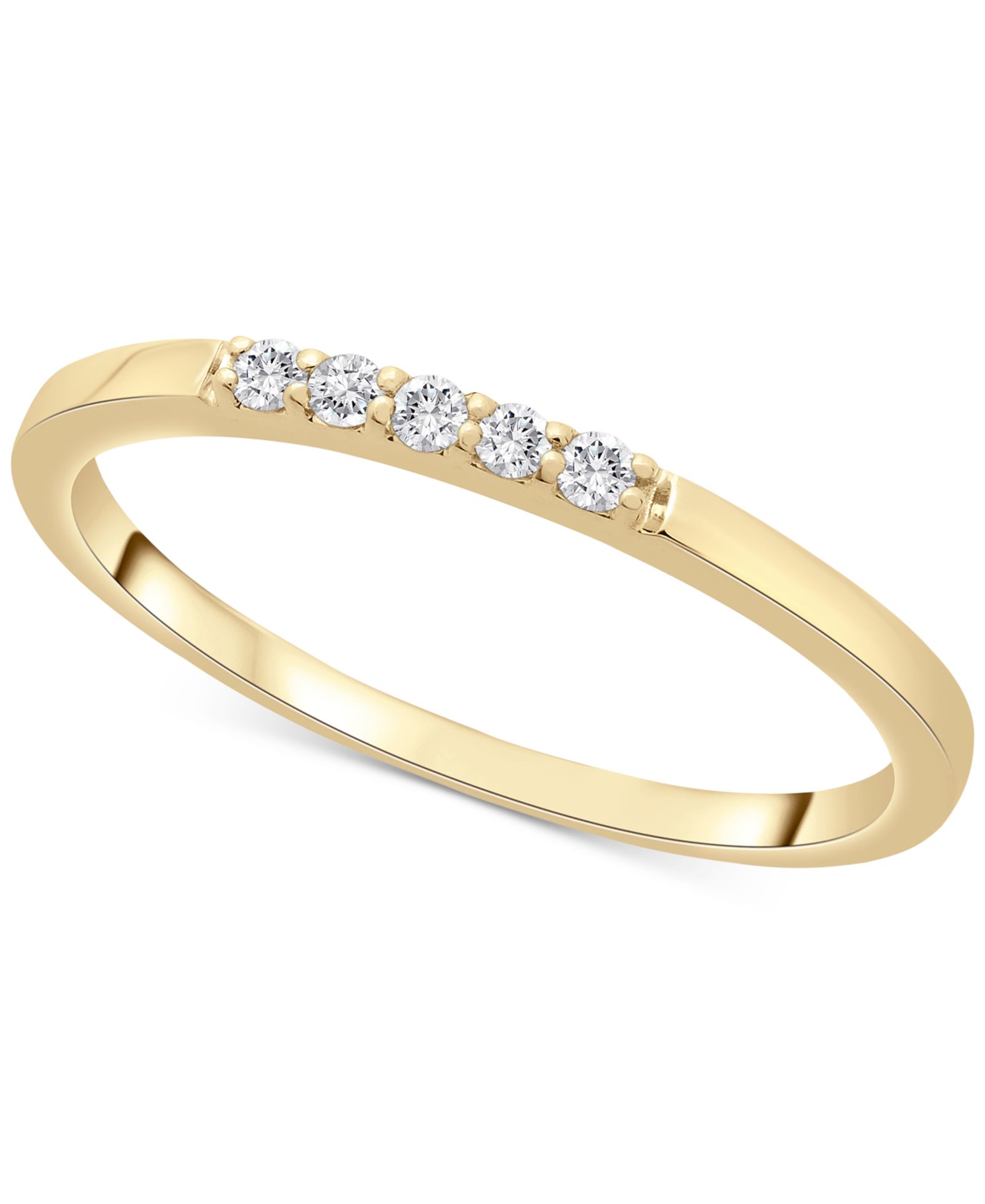 Wrapped™ Diamond Five-Stone Stack Ring (1/20 ct. t.w.) in 14k Yellow or White Gold, Created for Macy's