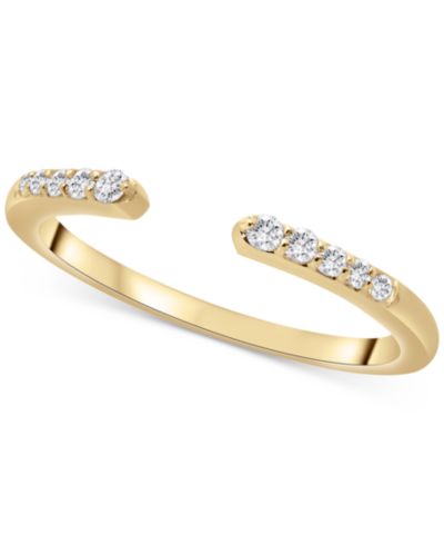 Wrapped™ Diamond Cuff Ring (1/10 ct. t.w.) in 14k Yellow, White or Rose Gold, Created for Macy's