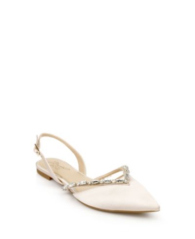 Jewel Badgley Mischka Women's Camden Slingback Pointed Toe Evening Flats