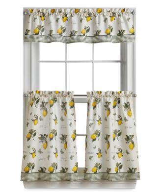 Curtainworks Vintage-Like Lemon Valance and Tiers, Set of 3